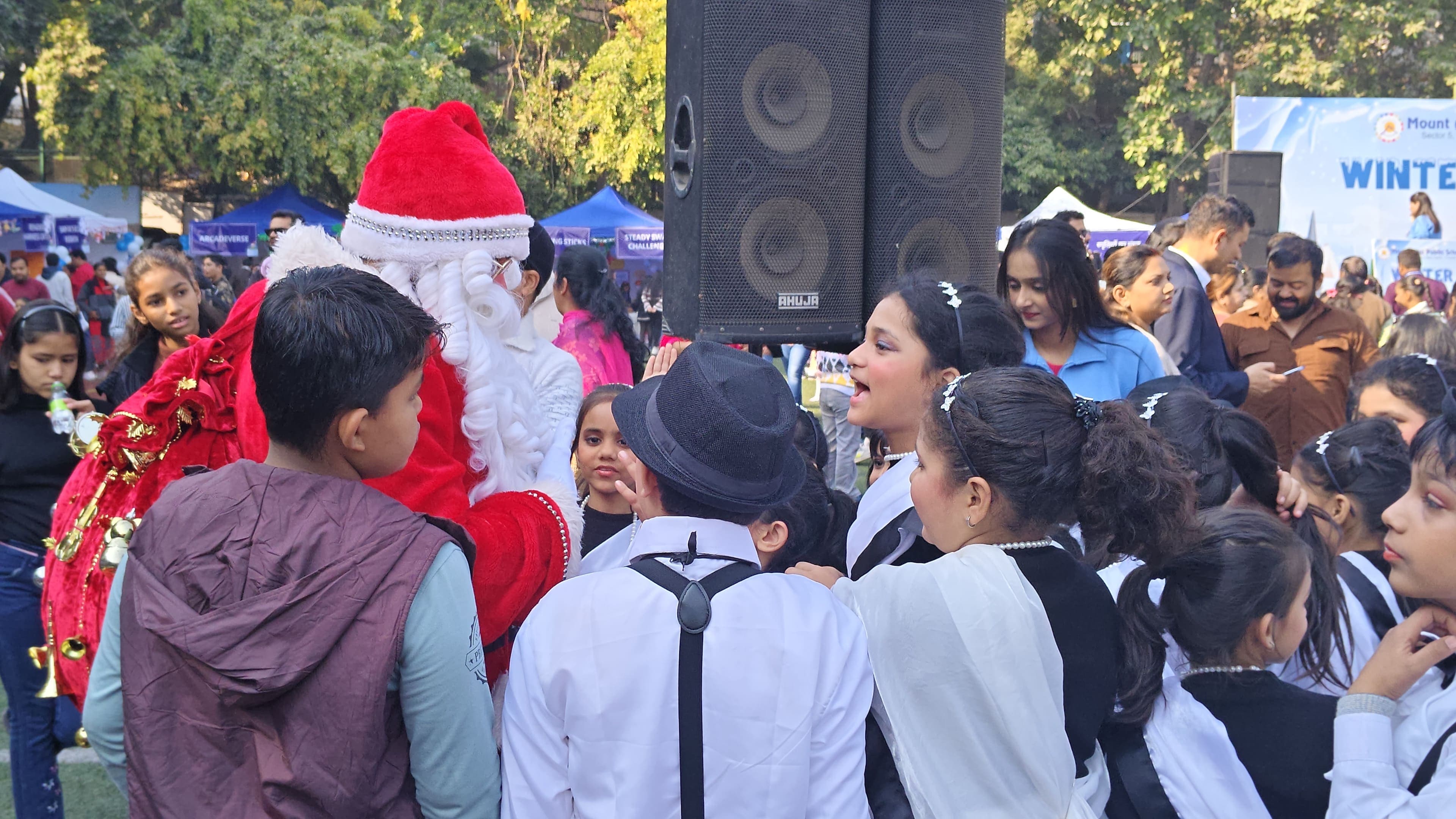 Santa with families at a premium event